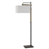 64" Bronze Traditional Shaped Floor Lamp With White Rectangular Shade - Chicken Pieces