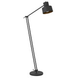 65" Black Adjustable Traditional Shaped Floor Lamp With Black Dome Shade - Chicken Pieces