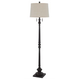 63" Rusted Two Light Traditional Shaped Floor Lamp With Beige Square Shade - Chicken Pieces