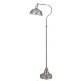 60" Nickel Traditional Shaped Floor Lamp With Nickel Dome Shade - Chicken Pieces