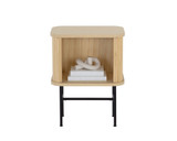 24" Natural Modern Sliding Door Nightstand - Chicken Pieces