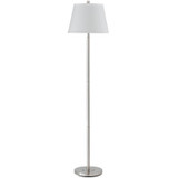 Nickel 60" Traditional Shaped Floor Lamp With White Square Shade - Chicken Pieces