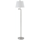 60" Nickel Swing Arm Floor Lamp With White Square Shade - Chicken Pieces