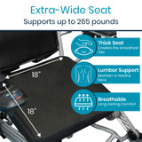 Vive Power Folding Wheelchair Aluminium Frame Upto 265 lbs *Open Box*