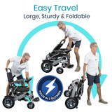 Vive Power Folding Wheelchair Aluminium Frame Upto 265 lbs *Open Box*