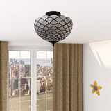 Black and White Tiffany Style Two Light Semi Flush Ceiling Lamp - Chicken Pieces Black and White Tiffany Style Two Light Semi Flush Ceiling Lamp - Chicken Pieces