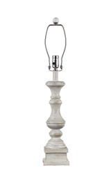 29" White Table Lamp With Gray and White Seashell Postcard Shade - Chicken Pieces