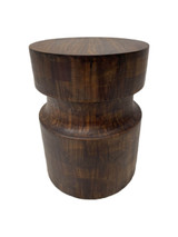 16" Brown Solid Wood Drum End Table - Chicken Pieces
