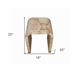 25" Beige Solid Wood Rectangular End Table - Chicken Pieces