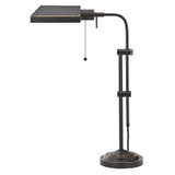 26" Bronze Metal Adjustable Table Lamp With Bronze Rectangular Shade - Chicken Pieces