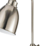 26" Nickel Metal Adjustable Table Lamp With Nickel Dome Shade - Chicken Pieces