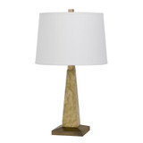 28" Brown Table Lamp With Off White Empire Shade - Chicken Pieces