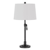 30" Silver Metal Adjustable Table Lamp With Off White Empire Shade - Chicken Pieces