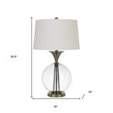 31" Clear Metal Table Lamp With White Empire Shade - CP-HMEROOTS-524715 - Chicken Pieces