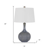 24" Nickel Metal Table Lamp With White Empire Shade - Chicken Pieces