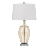 29" Orange Metal Table Lamp With White Drum Shade - Chicken Pieces
