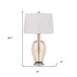 29" Orange Metal Table Lamp With White Drum Shade - Chicken Pieces