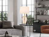 29" Orange Metal Table Lamp With White Drum Shade - Chicken Pieces