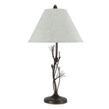 32" Rust Metal Table Lamp With Gray Empire Shade - Chicken Pieces