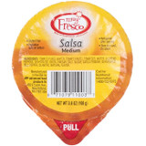 Muy Fresco 3.8 oz. Medium Salsa Cup - 30/Case - Authentic Blend of Tomatoes - Chicken Pieces