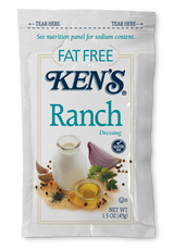 Ken's Foods 1.5 oz. Fat-Free Ranch Dressing Packet - 60/Case - Creamy Indulgence - Chicken Pieces