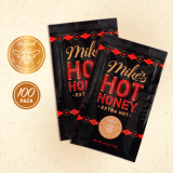 Mike's Hot Honey Extra Hot 0.5 oz. Packet - 100/Case - Sweet Heat Sensation - Chicken Pieces