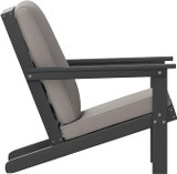 Flash Furniture Charcoal Fabric w/ Black Resin Frame - Outdoor Adirondack Patio Club Chair JJ-C14021-BK-GG  - Chicken Pieces