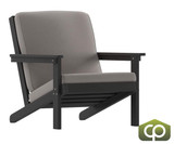 Flash Furniture Charcoal Fabric w/ Black Resin Frame - Outdoor Adirondack Patio Club Chair JJ-C14021-BK-GG  - Chicken Pieces