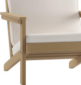 Flash Furniture Cream Fabric w/ Natural Cedar Resin Frame Outdoor Adirondack Patio Club Chair JJ-C14021-BR-GG  - Chicken Pieces