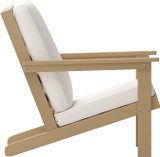 Flash Furniture Cream Fabric w/ Natural Cedar Resin Frame Outdoor Adirondack Patio Club Chair JJ-C14021-BR-GG  - Chicken Pieces