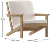 Flash Furniture Cream Fabric w/ Natural Cedar Resin Frame Outdoor Adirondack Patio Club Chair JJ-C14021-BR-GG  - Chicken Pieces