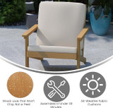 Flash Furniture Cream Fabric w/ Natural Cedar Resin Frame Outdoor Adirondack Patio Club Chair JJ-C14021-BR-GG  - Chicken Pieces