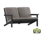 Flash Furniture Outdoor Adirondack Patio Loveseat Charcoal Cushions w/ Black Resin Frame JJ-C14022-BK-GG  - Chicken Pieces
