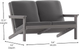 Flash Furniture Adirondack Patio Loveseat Gray Cushions w/ Gray Resin Frame JJ-C14022-GY-GG - Chicken Pieces