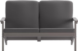 Flash Furniture Adirondack Patio Loveseat Gray Cushions w/ Gray Resin Frame JJ-C14022-GY-GG - Chicken Pieces
