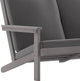 Flash Furniture Adirondack Patio Loveseat Gray Cushions w/ Gray Resin Frame JJ-C14022-GY-GG - Chicken Pieces