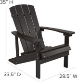 Flash Furniture 35"H, Resin, 29 1/2"W Slate Gray JJ-C14501-SLT-GG Charlestown Adirondack Chair - Chicken Pieces