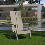 Flash Furniture 39 1/2"H, 30 1/2"W Resin, Gray JJ-C14509-GY-GG Sawyer Adirondack Chair - Chicken Pieces