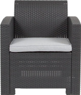 Flash Furniture 30"H, 26 3/4"W Resin, Dark Gray DAD-SF2-1-DKGY-GG Outdoor Chair w/ Seat Cushion - Chicken Pieces