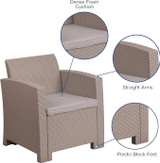 Flash Furniture 30"H, 26 3/4"W Resin, Charcoal DAD-SF2-1-GG Outdoor Chair w/ Seat Cushion - Chicken Pieces