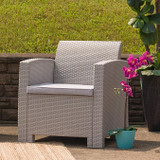 Flash Furniture 30"H, 26 3/4"W Resin, Charcoal DAD-SF2-1-GG Outdoor Chair w/ Seat Cushion - Chicken Pieces
