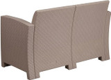Flash Furniture 30"H, 47"W Resin, CharcoalDAD-SF2-2-GG Outdoor Loveseat w/ Seat Cushions - Chicken Pieces