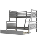 Gray Twin Over Full Size Bunk Bed with Trundle Gray Twin Over Full Size Bunk Bed with Trundle