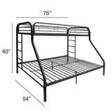 homeroots bed & bath Black Twin Over Full Size Bunk Bed  homeroots bed & bath Black Twin Over Full Size Bunk Bed