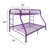 homeroots bed & bath Purple Twin Over Full Size Bunk Bed 
