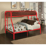homeroots bed & bath Red Twin Over Full Size Bunk Bed 