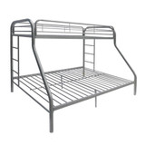 homeroots bed & bath Silver Twin Over Full Size Bunk Bed 