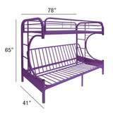 homeroots bed & bath Purple Twin Over Full Futon Bunk Bed 