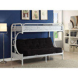 homeroots bed & bath White Twin Over Full Futon Bunk Bed 