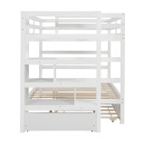 homeroots bed & bath White Full Over Full Contemporary Bunk Bed With Stairs 